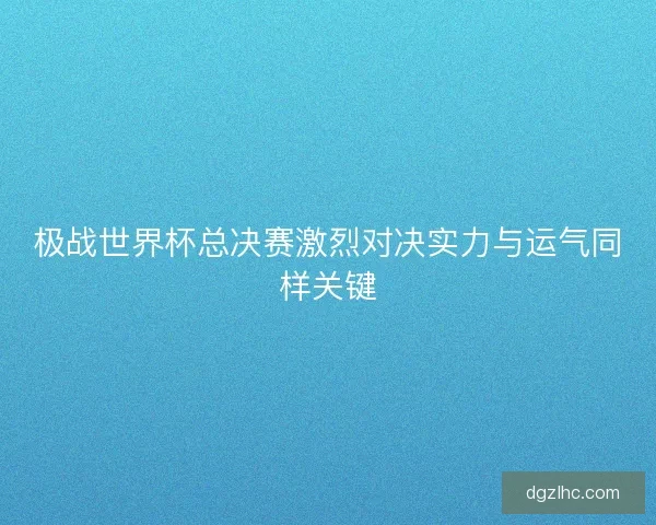 极战世界杯总决赛激烈对决实力与运气同样关键